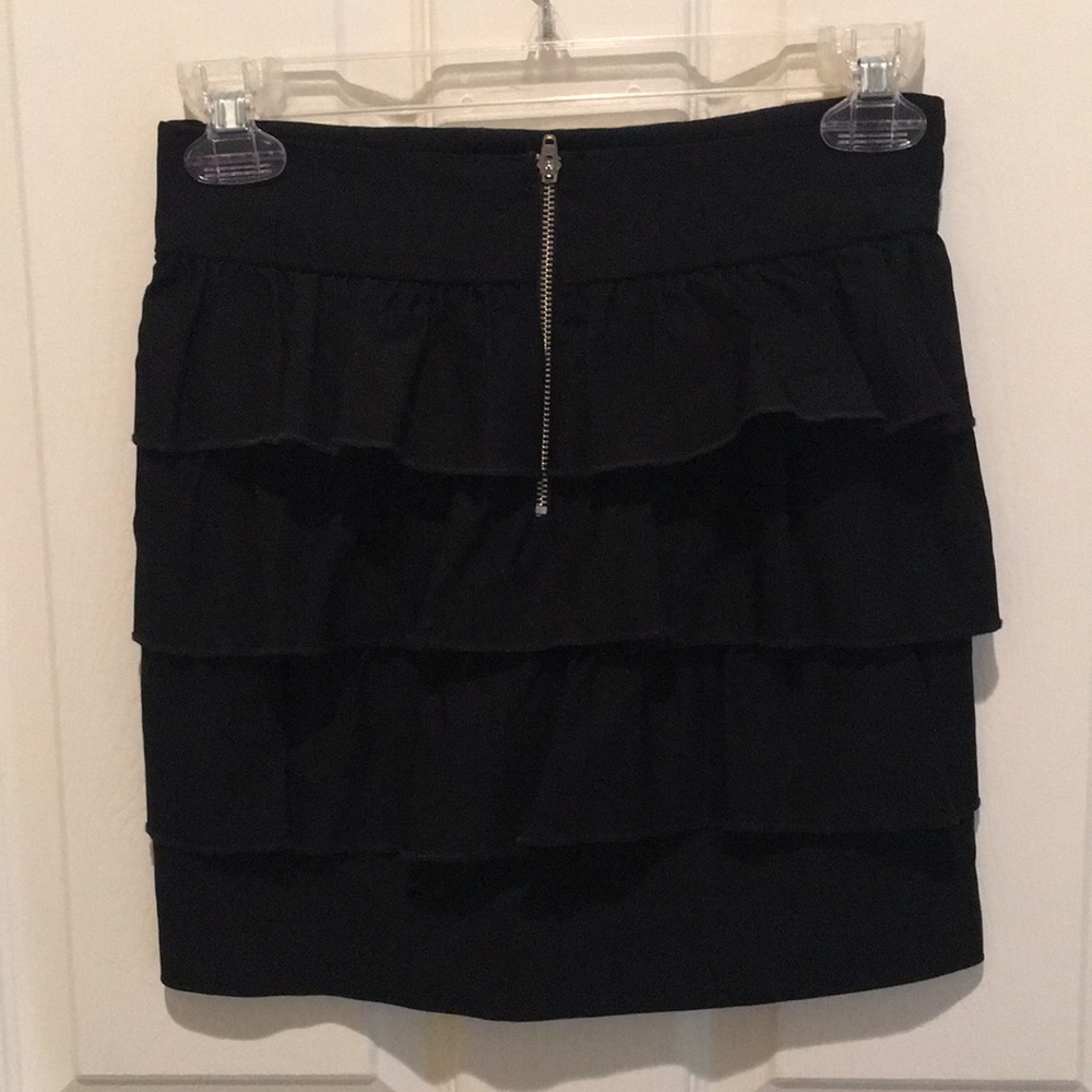 Black mini skirt (front ruffles)